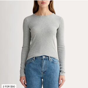 everlane Grey long sleeve crew